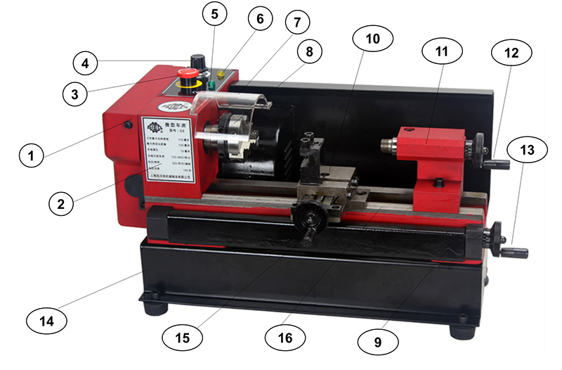 微型车床C0结构图
